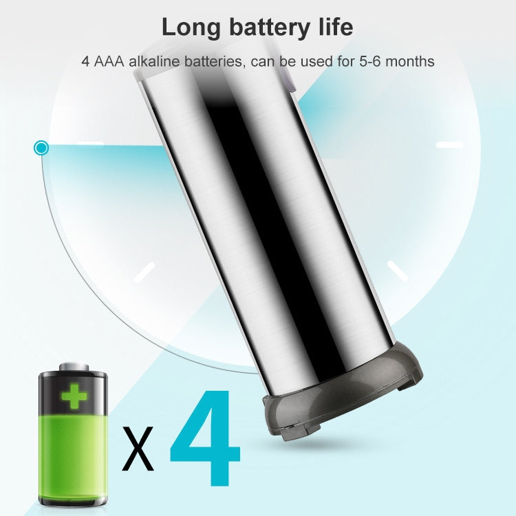 เครื่องจ่ายสบู่สแตนเลสอัตโนมัติ 250ML พร้อมเซ็นเซอร์อินฟราเรด, 250ML