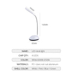 ชุด 2 ชิ้น โคมไฟตั้งโต๊ะอ่านหนังสือสำหรับห้องนอน แบบพกพา ปรับได้ ยืดหยุ่น LED ไฟกลางคืนสำหรับเด็ก สีขาว ชมพู น้ำเงิน เขียว