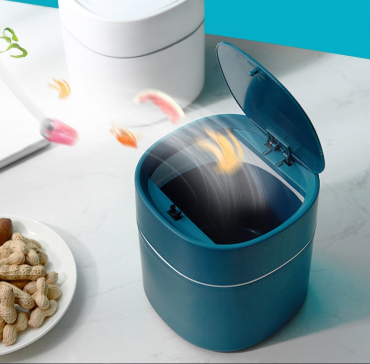 Household Mini Desktop Trash Can Covered Debris Storage Cleaning Cylinder Box, Push-type, Flip Lip