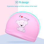 หมวกว่ายน้ำลายกบกันน้ำสำหรับเด็ก เคลือบ PU, กบ (สีน้ำเงิน), กบ (สีชมพู), กบ (สีส้ม), กบ (สีน้ำเงินเข้ม)