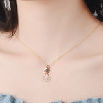 100 Language I love You Necklace Memory Projection Pendant Wedding Letter Necklace, Rose Gold, White Copper