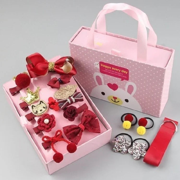 18pcs / Sets Baby Hair Accessories Girls Hairpin Hair Ring Boxed, TBD077045401A, TBD077045401B, TBD077045401C, TBD077045401D, TBD077045401E