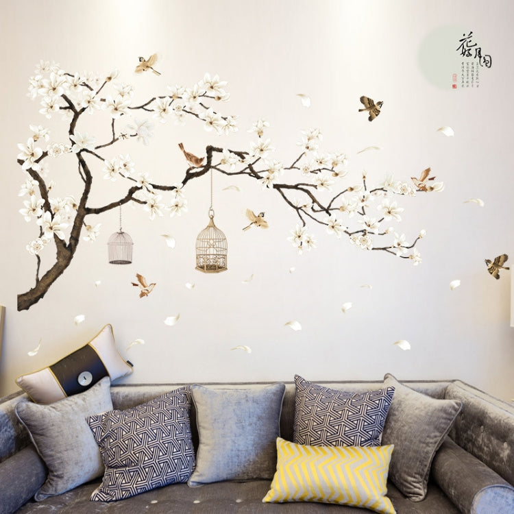 2 PCS/Set DIY Tree Birds Flower Home Decor Wall Stickers, Tree Birds Flower
