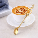 ช้อนคนกาแฟรูปโน้ตดนตรี สแตนเลสไทเทเนียม ช้อนบาร์ดนตรี ของขวัญช้อนตักกาแฟ