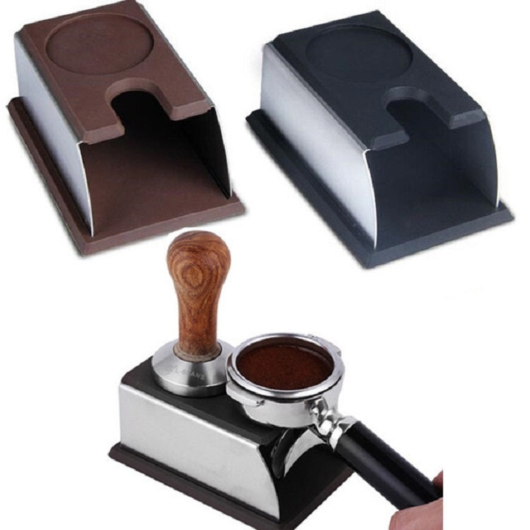 แทมเปอร์กาแฟเอสเพรสโซ่สแตนเลสพร้อมแท่นซิลิโคน เครื่องมือบาริสต้า แผ่นรองผง แผ่นรองค้อน