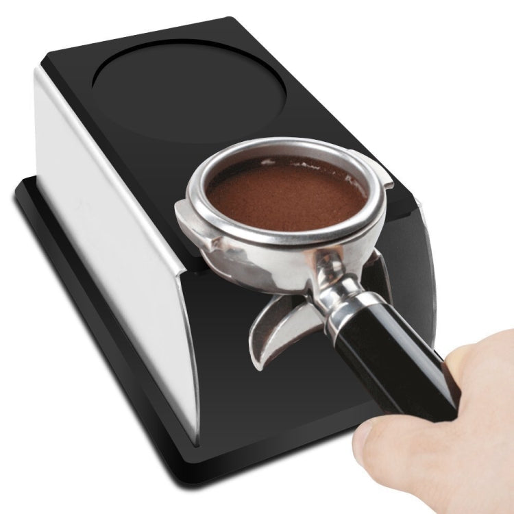 แทมเปอร์กาแฟเอสเพรสโซ่สแตนเลสพร้อมแท่นซิลิโคน เครื่องมือบาริสต้า แผ่นรองผง แผ่นรองค้อน