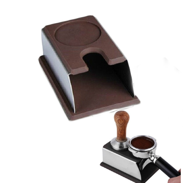 แทมเปอร์กาแฟเอสเพรสโซ่สแตนเลสพร้อมแท่นซิลิโคน เครื่องมือบาริสต้า แผ่นรองผง แผ่นรองค้อน