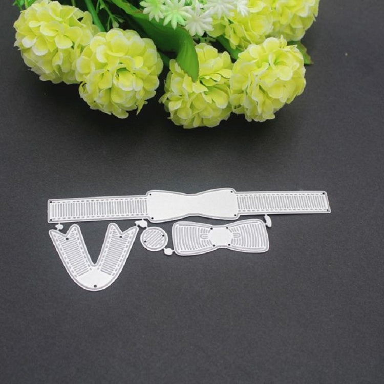 แม่พิมพ์มีดเหล็กกล้าคาร์บอนรูปโบว์ผูก DIY สำหรับทำสมุดภาพ รูปโบว์ผูก