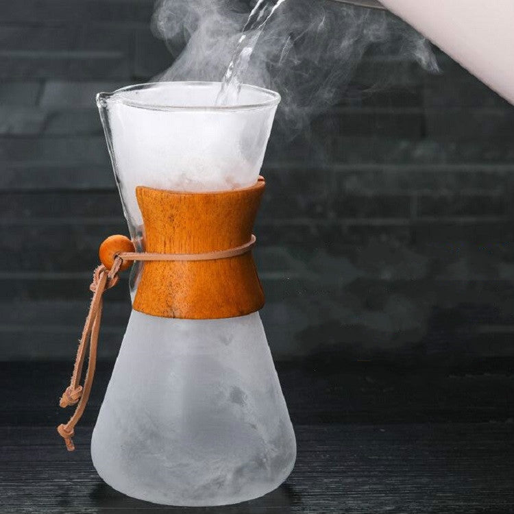 กาแก้วทนความร้อนสำหรับกาแฟ หม้อทำมือสะดวก ความจุ 600ml พร้อมที่กรอง