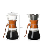 กาแก้วทนความร้อนสำหรับกาแฟ หม้อทำมือสะดวก ความจุ 600ml พร้อมที่กรอง