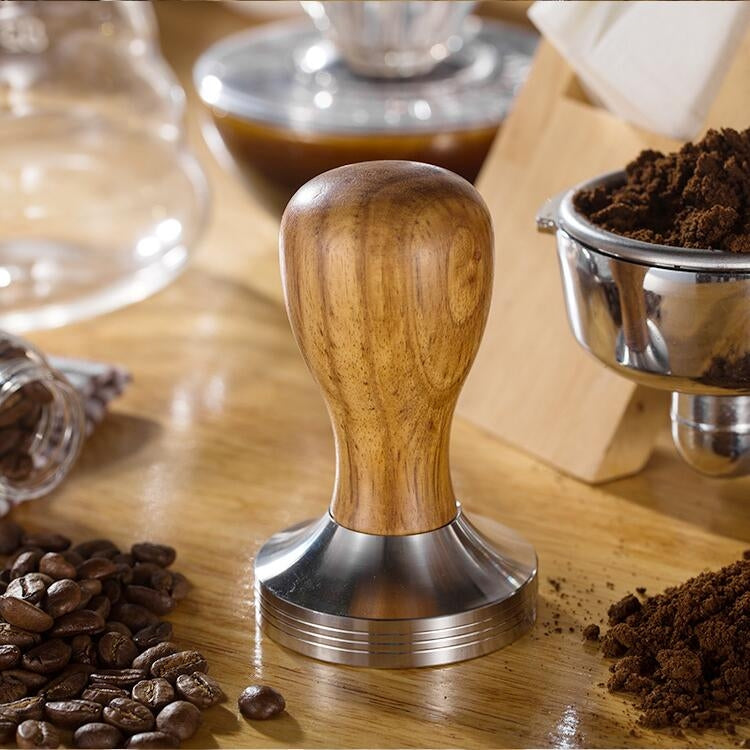 ด้ามจับไม้เนื้อแข็งสแตนเลสแบบบูรณาการสำหรับผงกาแฟ ด้ามจับไม้จันทน์แดง 57.5mm, ด้ามจับไม้จันทน์แดง 58mm, ด้ามจับไม้โอ๊ค 57.5mm, ด้ามจับไม้โอ๊ค 58mm, ด้ามจับไม้กุหลาบ 57.5mm, ด้ามจับไม้กุหลาบ 58mm, ด้ามจับสแตนเลสถอดได้ 57.5mm