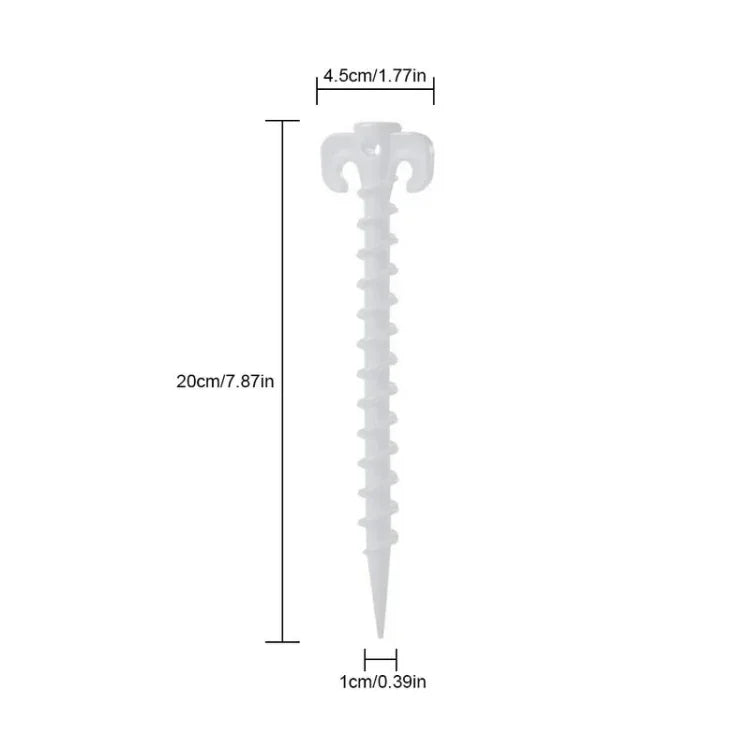 10 PCS/Set Luminous Camping Canopy Tent Ground Screw Pegs Horn Nails Outdoor Climbing Tent Plastic Nails Tent Accessories