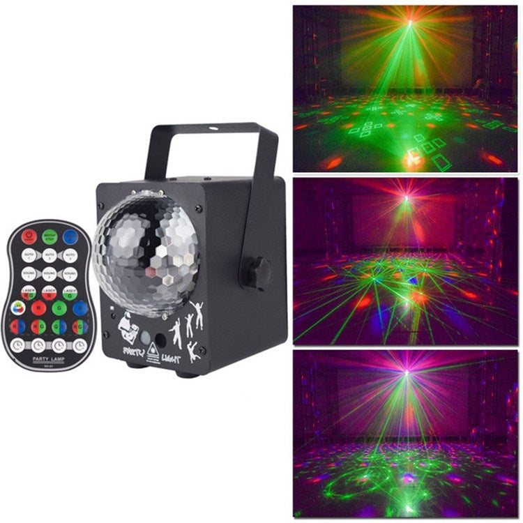 ไฟเลเซอร์ลูกบอลคริสตัลเวทมนตร์ 18W ลาย 60 แบบ ไฟโปรเจคเตอร์ท้องฟ้าดาวหลากสี LED สำหรับใช้ในบ้าน ไฟเวทีสั่งงานด้วยเสียง ปลั๊ก US, ปลั๊ก UK, ปลั๊ก AU, ปลั๊ก EU