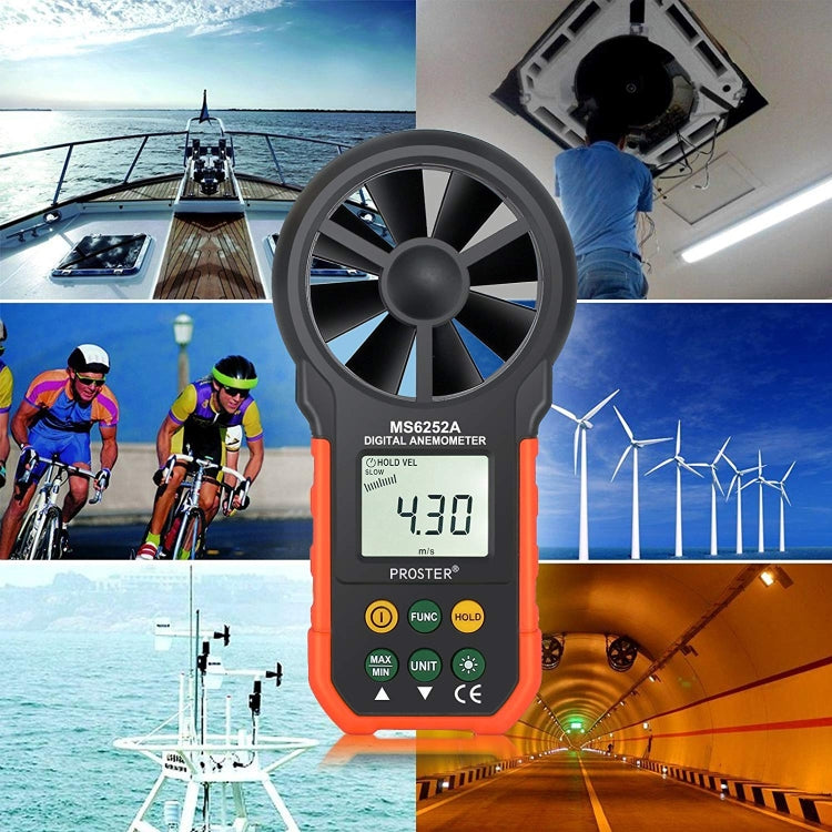 เครื่องวัดความเร็วลมและปริมาณอากาศดิจิตอลความแม่นยำสูง PEAKMETER รุ่น MS6252A วัดความเร็วลม ปริมาณอากาศ, MS6252B วัดอุณหภูมิ ความชื้น, USB