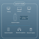 อะแดปเตอร์บลูทูธ 5.0 2-in-1 USB ไร้ไดรเวอร์ รับส่งเสียงไร้สาย พร้อมจอ LCD
