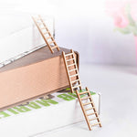 บันไดจำลอง 5 ชิ้น ตกแต่งบันไดไม้ ทางเดิน สวนจิ๋ว กระถางต้นไม้ฟอกอากาศ DIY ตกแต่งบันไดจำลอง
