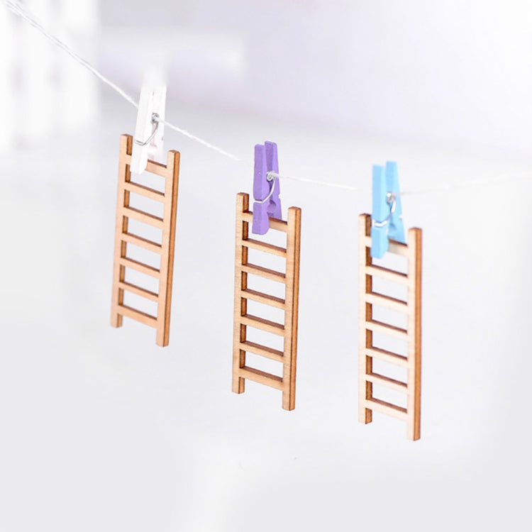 บันไดจำลอง 5 ชิ้น ตกแต่งบันไดไม้ ทางเดิน สวนจิ๋ว กระถางต้นไม้ฟอกอากาศ DIY ตกแต่งบันไดจำลอง