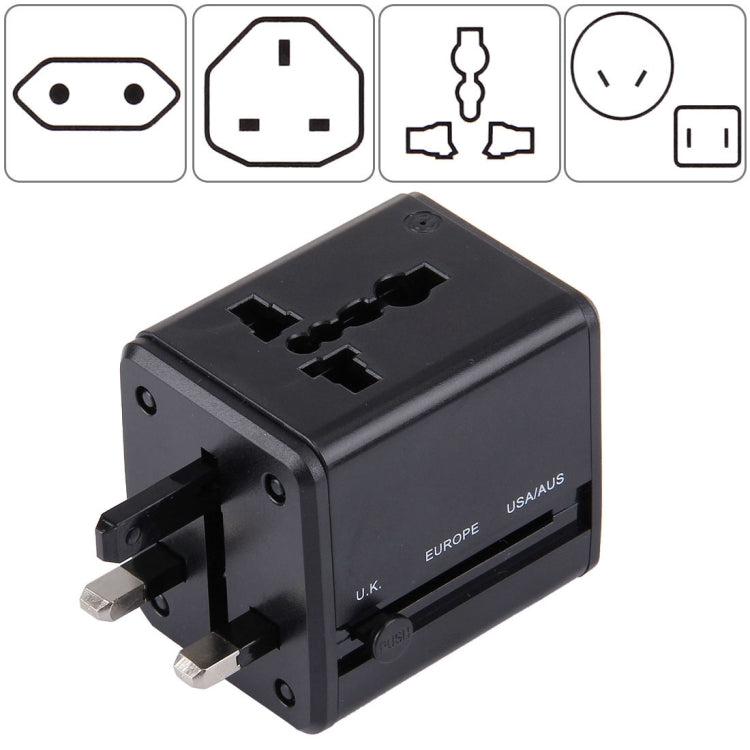 อะแดปเตอร์ปลั๊กเดินทางสากลแบบซ่อน พร้อมพอร์ต USB คู่ในตัว สำหรับ US, UK, AU, EU