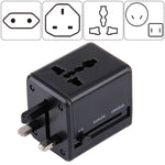 อะแดปเตอร์ปลั๊กเดินทางสากลแบบซ่อน พร้อมพอร์ต USB คู่ในตัว สำหรับ US, UK, AU, EU