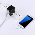 อะแดปเตอร์ปลั๊กเดินทางสากลแบบซ่อน พร้อมพอร์ต USB คู่ในตัว สำหรับ US, UK, AU, EU