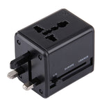 อะแดปเตอร์ปลั๊กเดินทางสากลแบบซ่อน พร้อมพอร์ต USB คู่ในตัว สำหรับ US, UK, AU, EU