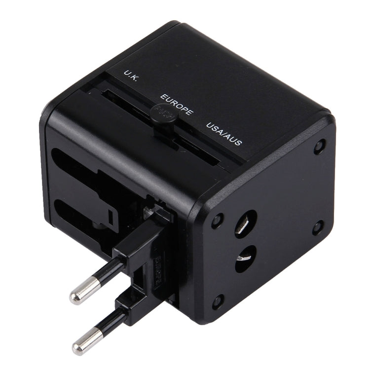 อะแดปเตอร์ปลั๊กเดินทางสากลแบบซ่อน พร้อมพอร์ต USB คู่ในตัว สำหรับ US, UK, AU, EU