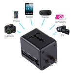 อะแดปเตอร์ปลั๊กเดินทางสากลแบบซ่อน พร้อมพอร์ต USB คู่ในตัว สำหรับ US, UK, AU, EU