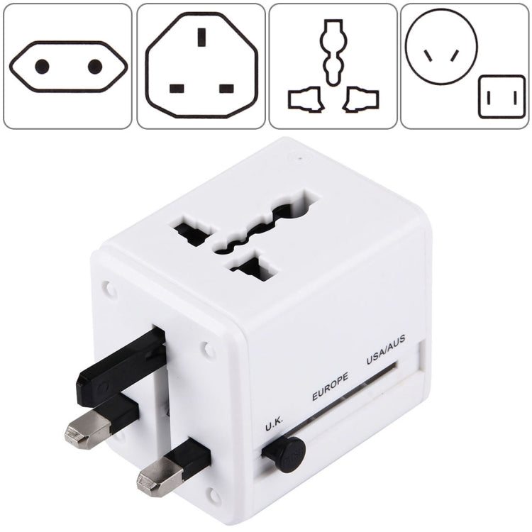 อะแดปเตอร์ปลั๊กเดินทางสากลแบบซ่อน พร้อมพอร์ต USB คู่ในตัว สำหรับ US, UK, AU, EU