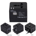 อะแดปเตอร์ชาร์จปลั๊กคู่ USB 5V 2.1A, ปลั๊ก UK / EU / US / AU, 5V 2.1A