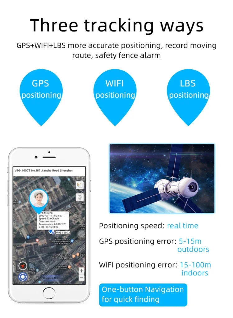REACHFAR RF-V46-B นาฬิกาข้อมือ GPS สมาร์ทแทรกเกอร์ รองรับ SOS / กล้อง / การจัดการสุขภาพ / 4G LTE / ความดันโลหิต / อัตราการเต้นของหัวใจ สำหรับอเมริกาเหนือ / อเมริกาใต้, RF-V46-B