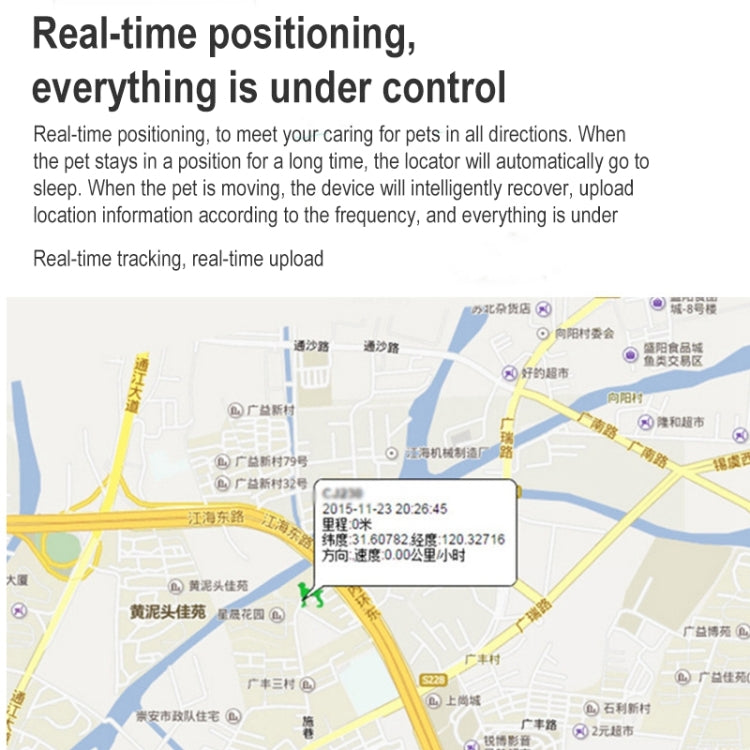 Z8-A เครื่องสวมใส่อัจฉริยะขนาดเล็กสำหรับสัตว์เลี้ยง GPS ตัวติดตามตำแหน่ง