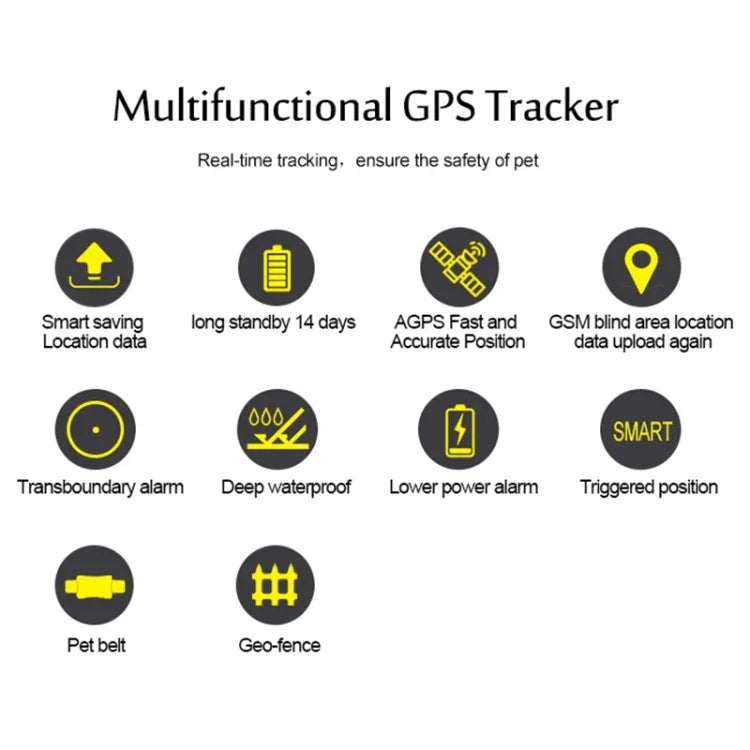 TK200 2G IP67 Waterproof GPS / GPRS / GSM Personal / Goods /  Pet / Bag Locator Pet Collar Real-time Tracking Device, TK200
