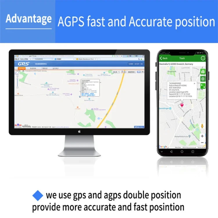 TK203 เครื่องติดตาม GPS / GPRS / GSM 4G สำหรับบุคคล / สินค้า / สัตว์เลี้ยง / กระเป๋า ปลอกคอติดตามแบบเรียลไทม์, TK203