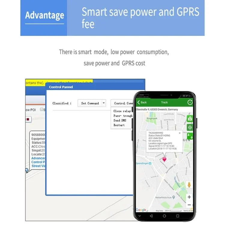 เครื่องติดตามรถยนต์ รถบรรทุก TK202B 4G GSM GPRS GPS รองรับ AGPS ความจุแบตเตอรี่: 5000mAh, 4G 5000mAh