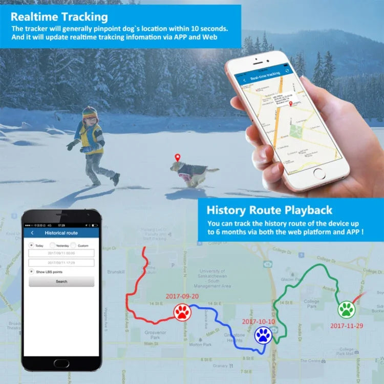 TK-909 เครื่องติดตาม GPS / GPRS / GSM สำหรับสัตว์เลี้ยง ปลอกคอติดตามแบบเรียลไทม์, TK-909