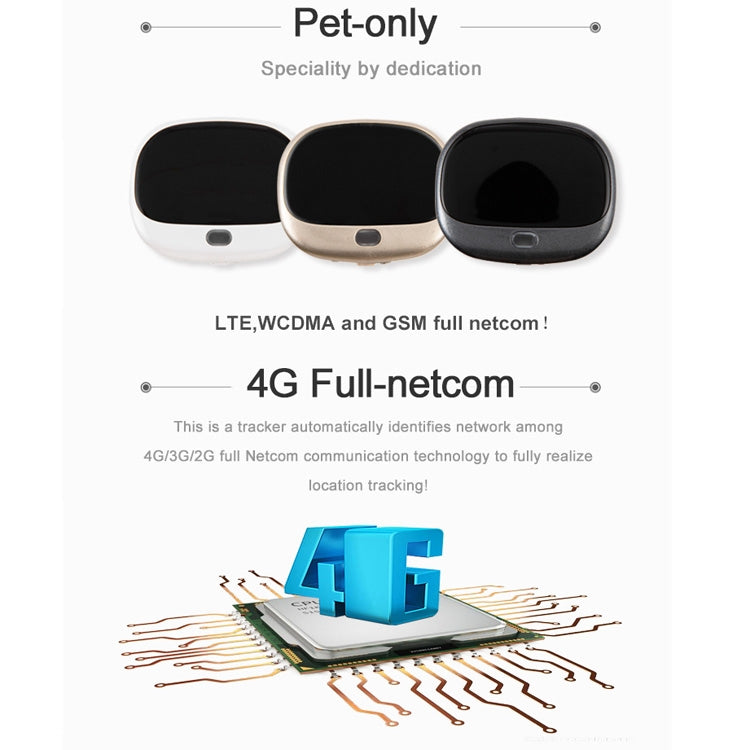 RF-V43 รุ่น A เครื่องติดตาม GPS + LBS + WiFi กันน้ำ IP67 สำหรับสัตว์เลี้ยง ปลอกคอติดตาม สำหรับเอเชีย/ยุโรป/แอฟริกา/ออสเตรเลีย, RF-V43 รุ่น A (สีดำ), RF-V43 รุ่น A (สีขาว)