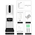K9 Pro เครื่องวัดอุณหภูมิแบบไม่สัมผัสพร้อมเซ็นเซอร์วัดระยะและแสง + เครื่องจ่ายสบู่เหลวอัตโนมัติแบบไม่สัมผัส 1000 มล. พร้อมฐานติดตั้ง, K9 Pro