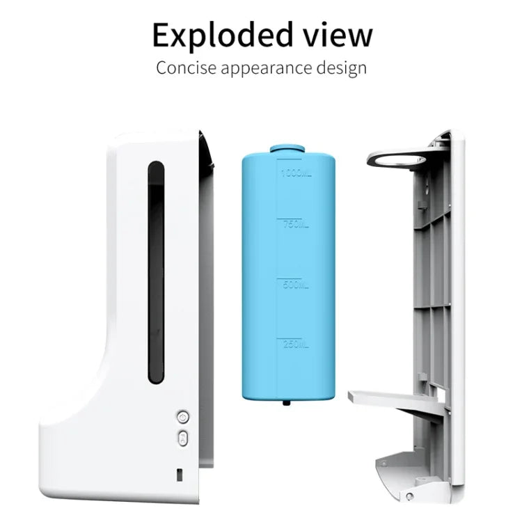 K9 Pro เครื่องวัดอุณหภูมิแบบไม่สัมผัสพร้อมเซ็นเซอร์วัดระยะและแสง + เครื่องจ่ายสบู่เหลวอัตโนมัติแบบไม่สัมผัส 1000 มล. พร้อมฐานติดตั้ง, K9 Pro