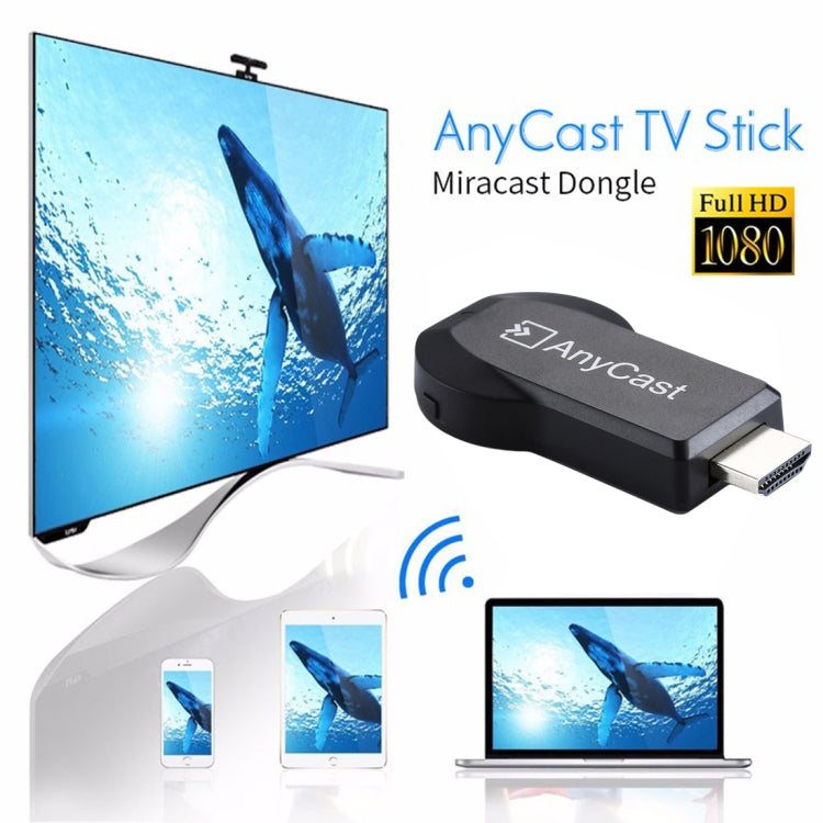 M2 Plus ตัวรับสัญญาณแสดงผลไร้สาย WiFi Dongle Airplay Miracast DLNA 1080P HDMI TV Stick สำหรับ iPhone, Samsung และสมาร์ทโฟน Android อื่นๆ, M2 Plus
