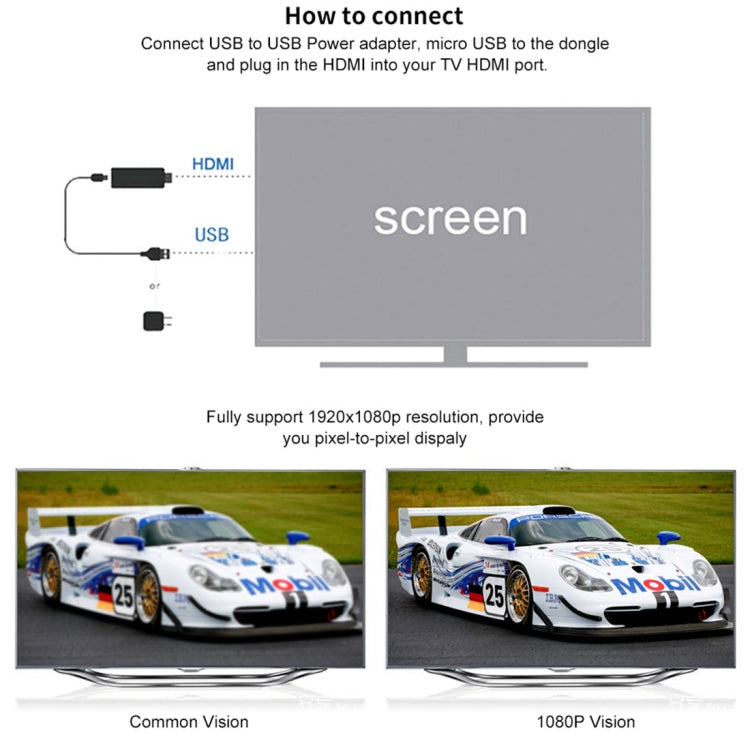 M2 Plus ตัวรับสัญญาณแสดงผลไร้สาย WiFi Dongle Airplay Miracast DLNA 1080P HDMI TV Stick สำหรับ iPhone, Samsung และสมาร์ทโฟน Android อื่นๆ, M2 Plus