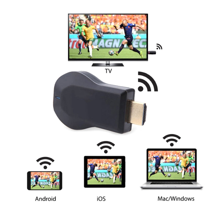M9 Plus ตัวรับสัญญาณแสดงผลไร้สาย WiFi Dongle Airplay Miracast DLNA 1080P HDMI TV Stick, M9 Plus