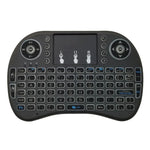 Support Language: French i8 Air Mouse Wireless Backlit Keyboard with Touchpad for Android TV Box & Smart TV & PC Tablet & Xbox360 & PS3 & HTPC/IPTV, French