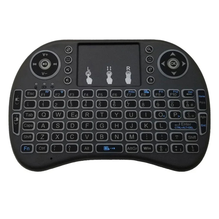 รองรับภาษา: อิตาลี i8 Air Mouse คีย์บอร์ดไร้สายมีไฟพื้นหลังพร้อมทัชแพดสำหรับ Android TV Box & สมาร์ททีวี & แท็บเล็ตพีซี & Xbox360 & PS3 & HTPC/IPTV, อิตาลี