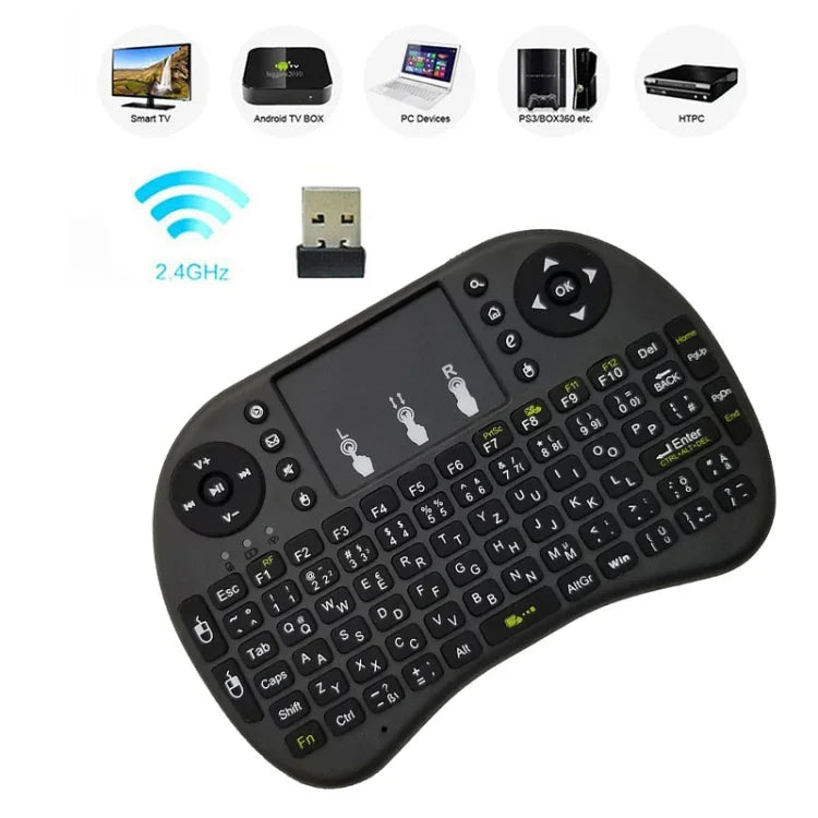 รองรับภาษา: ฮีบรู i8 เมาส์ไร้สายพร้อมคีย์บอร์ดและทัชแพด สำหรับ Android TV Box & สมาร์ททีวี & แท็บเล็ต PC & Xbox360 & PS3 & HTPC/IPTV, ฮีบรู