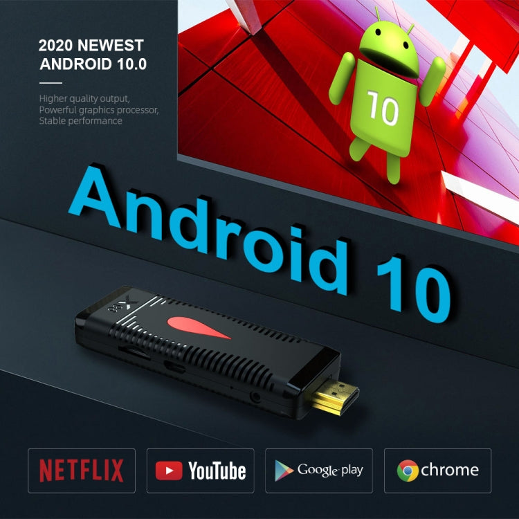 X96 S400 แอนดรอยด์ 10.0 มินิทีวีสติ๊ก Allwinner H313 ควอดคอร์ ARM Cortex A53, 2GB + 16GB รองรับ WiFi, HDMI, การ์ด TF, USB, 2GB+16GB
