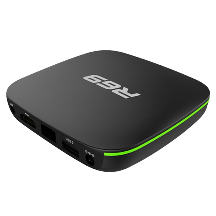 R69 สมาร์ททีวีบ็อกซ์ 1080P HD Android 4.4 เครื่องเล่นมีเดียพร้อมรีโมทคอนโทรล, Quad Core Allwinner H3, RAM: 1GB, ROM: 8GB, WiFi 2.4G, LAN, ปลั๊ก EU, 1GB+8GB