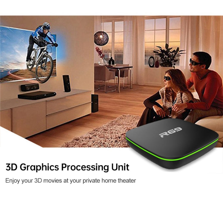 R69 สมาร์ททีวีบ็อกซ์ 1080P HD Android 4.4 เครื่องเล่นมีเดียพร้อมรีโมทคอนโทรล, Quad Core Allwinner H3, RAM: 1GB, ROM: 8GB, WiFi 2.4G, LAN, ปลั๊ก EU, 1GB+8GB
