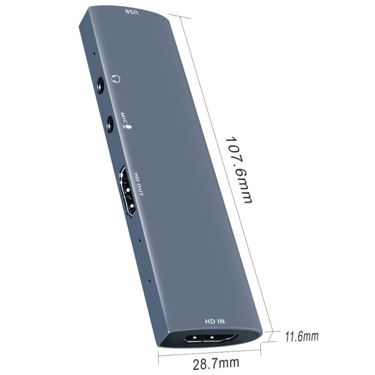 Z46 การ์ดจับภาพวิดีโอ HDMI + ไมโครโฟน + เสียง + USB พร้อมลูป Z46