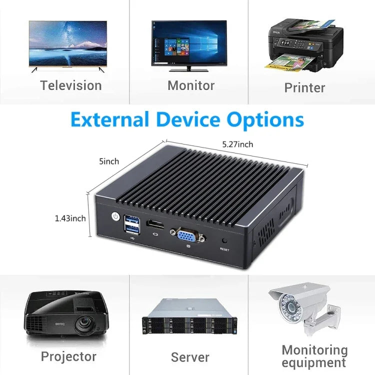 K660G4 มินิพีซีระบบ Windows และ Linux, โปรเซสเซอร์ Intel Celeron N2840 ควอดคอร์ 2M Cache, 1.83GHz, สูงสุด 2.25GHz, RAM 8GB + SSD 128GB, ปลั๊ก US, 8GB+128GB ปลั๊ก AU, 8GB+128GB ปลั๊ก EU, 8GB+128GB ปลั๊ก UK, 8GB+128GB ปลั๊ก US