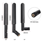 เสาอากาศ WiFi RP-SMA ตัวผู้ 2 x 6dBi 2.4GHz 5GHz ดูอัลแบนด์ + สายพิกเทล RP-SMA IPEX MHF4 35CM 2 เส้น สำหรับการ์ด M.2 NGFF WiFi WLAN, เสาอากาศ 6dBi + สาย RP-SMA
